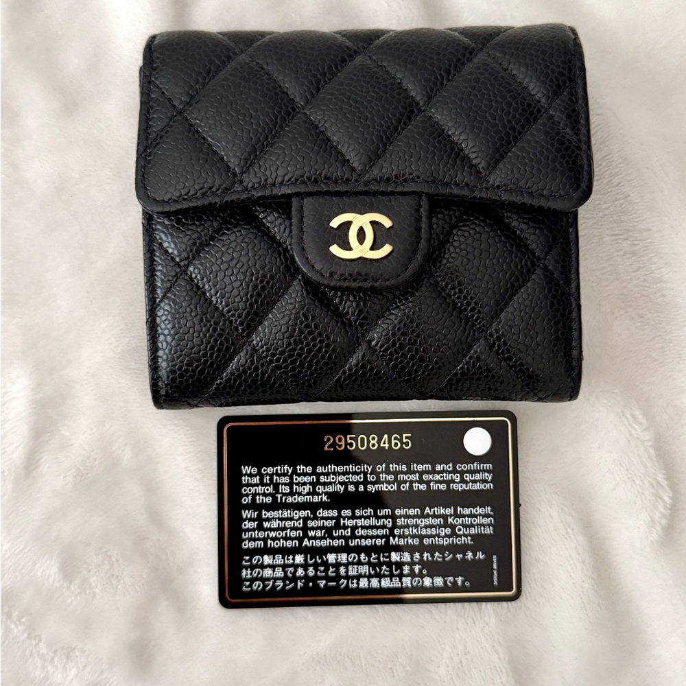 CHANEL Classic Small Flap Wallet Caviar Black